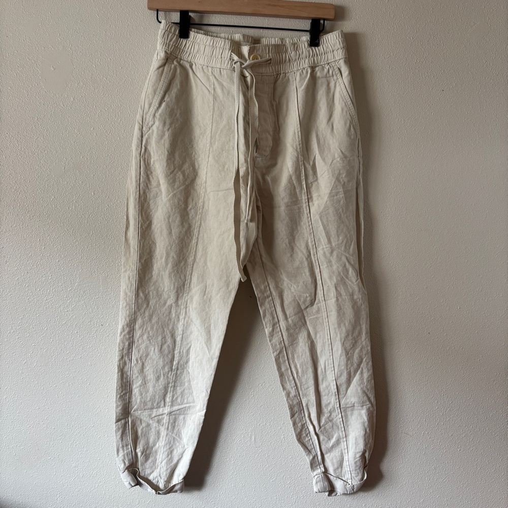 Alex Mill Linen Cotton Cuffed Jogger Cream Pants Size 4